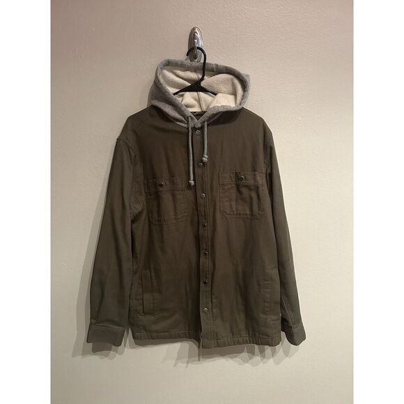 Duluth Trading Mens Medium Fire Hose Jacket Flannel Lined Green - Picture 1 of 7
